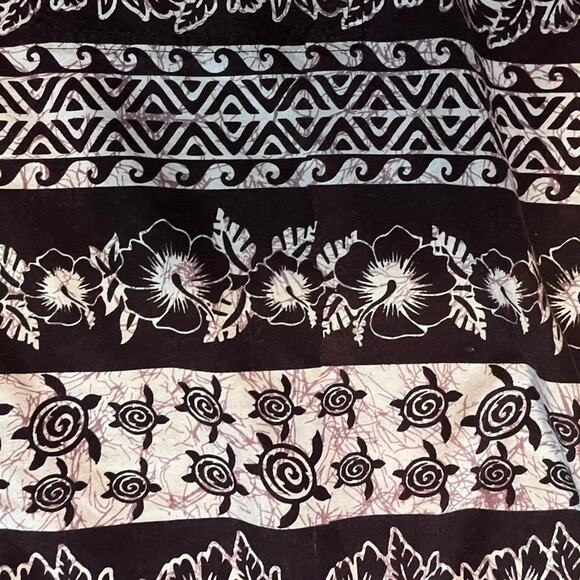 Happy Bay Hawaiian Shirt Men’s XXL Brown White Floral Turtle Spring Party - Picture 2 of 9